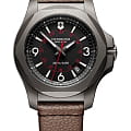 Victorinox Victorinox I.N.O.X. Titanium 241778  241778 кварцевые мужские часы  черный циферблат, браслет кожаный — вид спереди