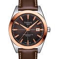 Tissot Tissot Gentleman Powermatic 80 Silicium 18K Gold T927.407.46.291.00 Gentleman T9274074629100 механические мужские часы коричневый циферблат, браслет кожаный — вид спереди