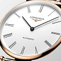 Longines La Grande Classique de Longines L4.918.1.91.7 механические мужские часы часы крупный план белый циферблата