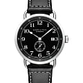 Hamilton Hamilton Khaki Navy Pioneer Small Second Auto H78415733  H78415733 механические мужские часы черный циферблат, браслет кожаный — вид спереди