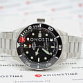 Swiss Military by Chrono Swiss Military by Chrono Diver SMA34075.01 механические мужские часы часы крупный план черный циферблата