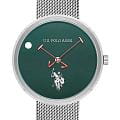 U.S. Polo Assn. U.S. Polo Assn. Fundamental USPA1088-01  USPA1088-01 кварцевые мужские часы зеленый циферблат, браслет нержавеющая сталь — вид спереди