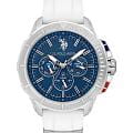 U.S. Polo Assn. U.S. Polo Assn. Crossing USPA1066-01  USPA1066-01 кварцевые мужские часы синий циферблат, браслет силикон — вид спереди