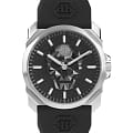 Philipp Plein Philipp Plein The Skull King PWLAA0122  PWLAA0122 кварцевые мужские часы черный циферблат, браслет силикон — вид спереди