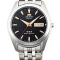 Orient Orient RA-AB0032B  RA-AB0032B механические мужские часы черный циферблат, браслет нержавеющая сталь — вид спереди