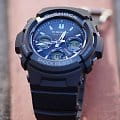 Casio Casio G-Shock AWG-M100SB-2A электронные мужские часы часы крупный план синий циферблата