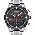 Tissot Tissot PRS 516 Chronograph T100.417.11.051.01 PRS 516 T1004171105101 кварцевые мужские часы черный циферблат, браслет нержавеющая сталь — вид спереди