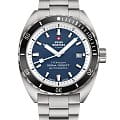 Swiss Military by Chrono Swiss Military by Chrono Titanium 300 SMA34100.03  SMA34100.03 механические мужские часы синий циферблат, браслет титановый — вид спереди