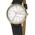 Jacques Lemans Jacques Lemans Retro Classic N-218C  N-218C кварцевые мужские часы белый циферблат, браслет кожаный — вид спереди
