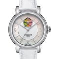 Tissot Tissot Lady Heart Flower Powermatic 80 T050.207.17.117.05  T0502071711705 механические женские часы перламутровый циферблат, браслет кожаный — вид спереди