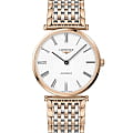 Longines La Grande Classique de Longines L4.918.1.91.7  L49181917 механические мужские часы белый циферблат, браслет нержавеющая сталь с pvd-покрытием — вид спереди