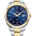 Swiss Military by Chrono Swiss Military by Chrono SMA34085.07  SMA34085.07 механические мужские часы  синий циферблат, браслет нержавеющая сталь с pvd-покрытием — вид спереди