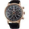 Orient Orient TV02002B (FTV02002B)  FTV02002B  мужские часы черный циферблат, браслет кожа + текстиль — вид спереди