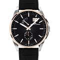 Jacques Lemans Jacques Lemans Derby 1-2199E  1-2199E кварцевые мужские часы черный циферблат, браслет кожаный — вид спереди
