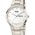 Boccia Titanium Boccia Titanium 3649-01  3649-01 кварцевые мужские часы белый циферблат, браслет титановый — вид спереди