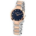 Jacques Lemans Jacques Lemans 1-1842H  1-1842H кварцевые женские часы синий циферблат, браслет сталь с ip покрытием — вид спереди