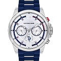 U.S. Polo Assn. U.S. Polo Assn. Crossing USPA1009-02  USPA1009-02 кварцевые мужские часы серебристый циферблат, браслет силикон — вид спереди