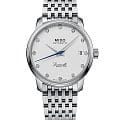 Mido Mido Baroncelli Heritage Lady M027.207.11.016.00  M0272071101600 механические женские часы белый циферблат, браслет нержавеющая сталь — вид спереди