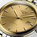 Longines Longines Flagship L4.974.3.32.7 механические мужские часы часы крупный план золотой циферблата