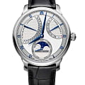 Maurice Lacroix Maurice Lacroix Masterpiece Moon Retrograde MP6588-SS001-131-1  MP6588-SS001-131-1 механические мужские часы  серебристый циферблат, браслет кожаный — вид спереди