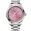 Omega Omega Seamaster Aqua Terra 220.10.34.20.10.003 Aqua Terra 22010342010003 механические женские часы розовый циферблат, браслет нержавеющая сталь — вид спереди