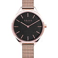 Obaku Obaku V257LHVNMV  V257LHVNMV кварцевые женские часы черный циферблат, браслет сталь с ip покрытием — вид спереди