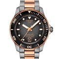 Tissot Tissot Seastar 1000 Quartz 40mm T120.807.22.051.01 Seastar 1000 T1208072205101 кварцевые мужские часы  черный циферблат, браслет сталь c pvd покрытием — вид спереди