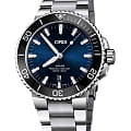 Oris Oris Aquis 01 733 7730 4135-07 8 24 05PEB  01 733 7730 4135-07 8 24 05PEB механические мужские часы синий циферблат, браслет нержавеющая сталь — вид спереди