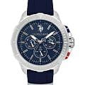 U.S. Polo Assn. U.S. Polo Assn. Crossing USPA1066-02  USPA1066-02 кварцевые мужские часы  синий циферблат, браслет силикон — вид спереди