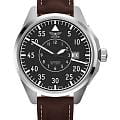 Aviator Aviator Airacobra V.3.39.0.340.0  V.3.39.0.340.0 механические мужские часы черный циферблат, браслет кожаный — вид спереди
