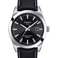 Tissot Tissot Gentleman Powermatic 80 Silicium T127.407.16.051.00 Gentleman T1274071605100 механические мужские часы черный циферблат, браслет кожаный — вид спереди