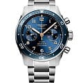 Longines Longines Spirit Flyback L3.821.4.93.6  L38214936 механические мужские часы синий циферблат, браслет нержавеющая сталь — вид спереди