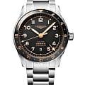Longines Longines Spirit L3.812.4.50.6  L38124506 механические мужские часы  черный циферблат, браслет нержавеющая сталь — вид спереди