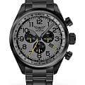 Aviator Aviator Airacobra P45 Chrono V.2.25.5.174.5  V.2.25.5.174.5 кварцевые мужские часы серый циферблат, браслет нержавеющая сталь с pvd-покрытием — вид спереди