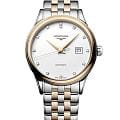 Longines Longines Flagship L4.374.3.98.7  L43743987 механические женские часы белый циферблат, браслет нержавеющая сталь с pvd-покрытием — вид спереди
