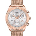 Tissot Tissot PR 100 Sport Chic Chronograph T101.917.33.031.00 PR 100 Sport Chic T1019173303100 кварцевые женские часы серебристый циферблат, браслет сталь c pvd покрытием — вид спереди